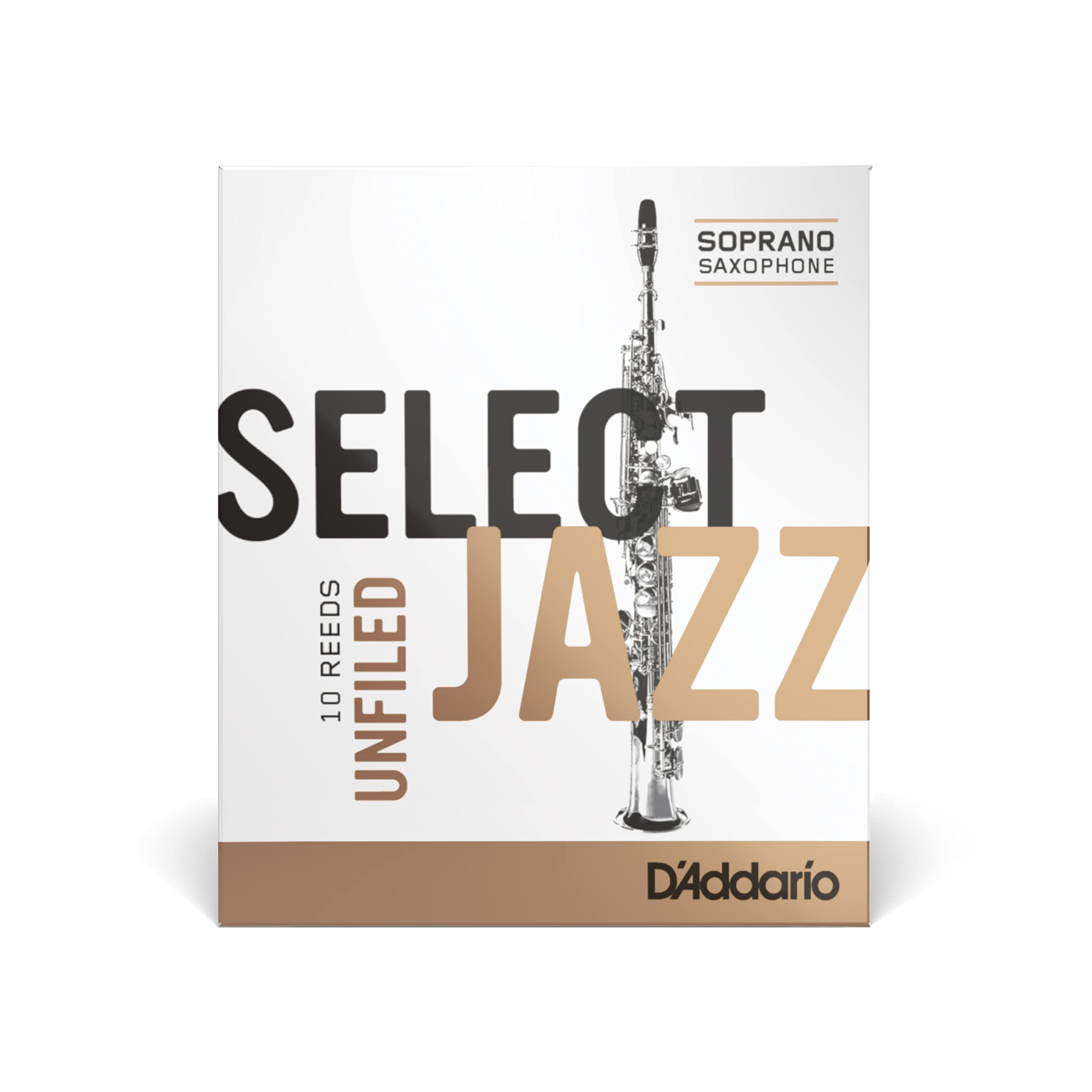 Daddario Rico Select Jazz Soprano Sax Reeds, Unfiled, Strength 4 Strength Soft, 10-Pack