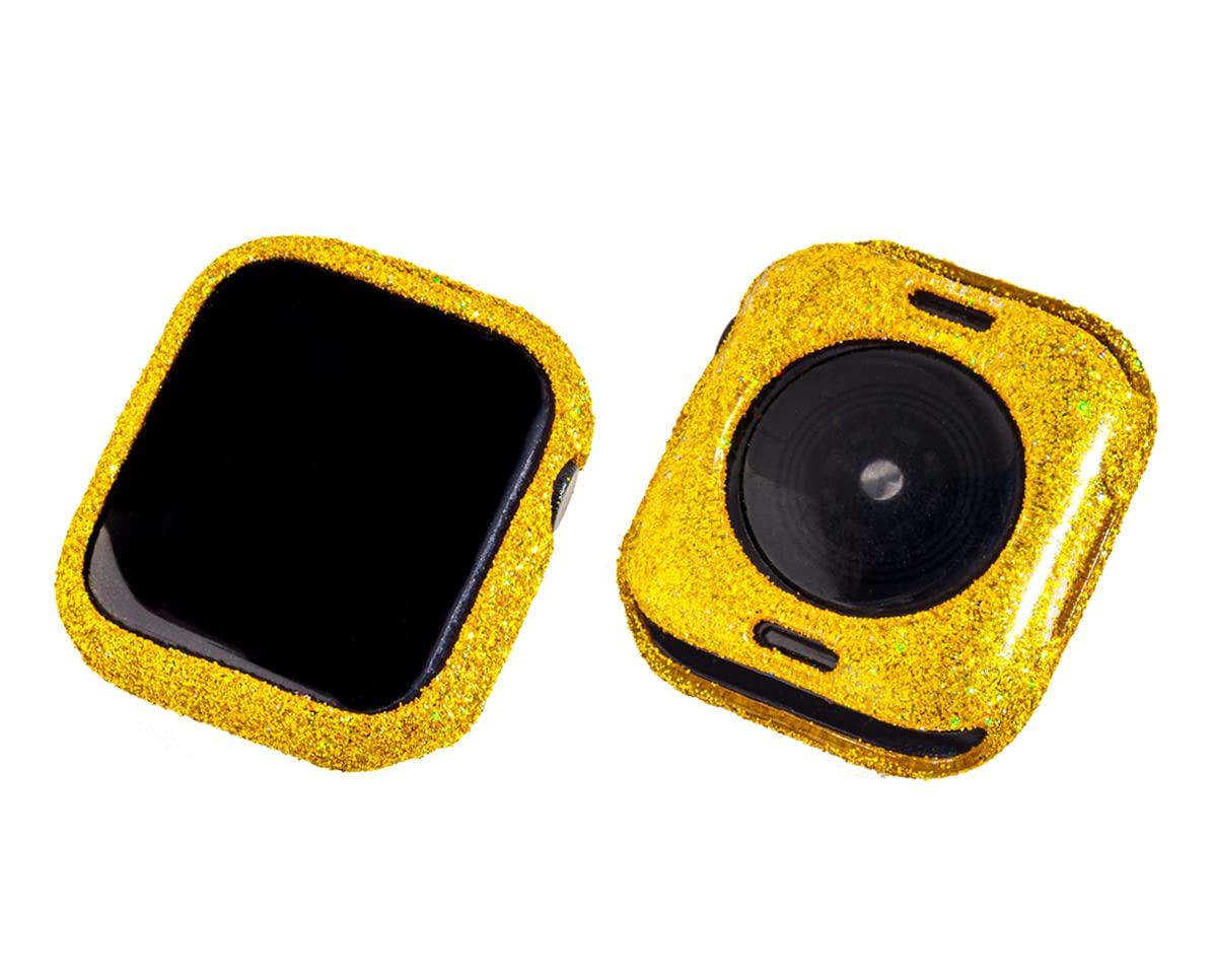 hallomomo 2 Pack Bling Glitter Compatible with Apple Watch Case 41mm, Series 8/7,Hand Made Real Bling Glitter Gift for Women Gir