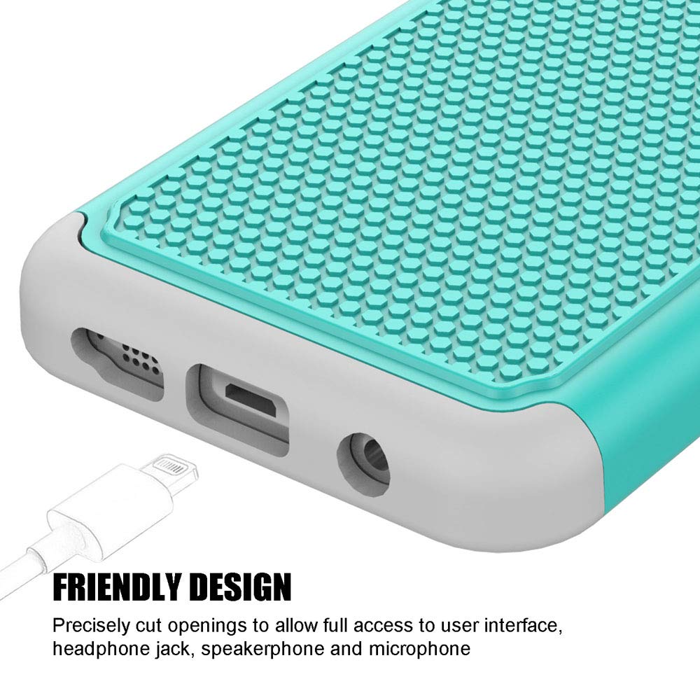 SYONER Shockproof Defender Protective Phone Case for Samsung Galaxy S7 5.1 inch Polycarbonate Turquoise