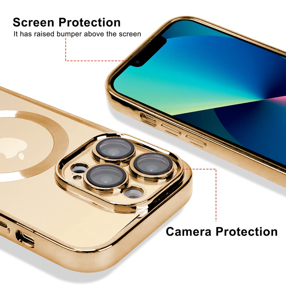 Ook Phone Case Made For Iphone 13 Pro Max (6.7 Inch) With Camera Lens Protector (Compatible With Magsafe) Anti-Scratch Shockproo
