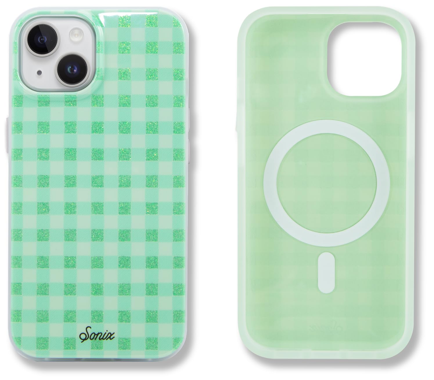 Sonix Case For Iphone 15 Plus, Iphone 14 Plus | Compatible With Magsafe | 10Ft Drop Tested | Minty Gingham