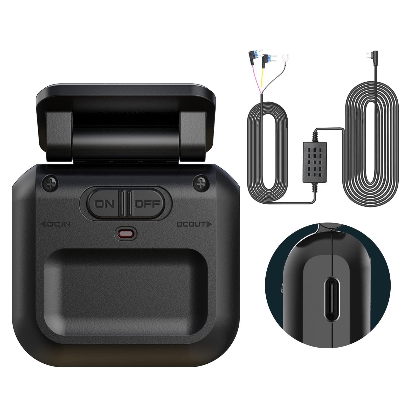 Type C Hardwire Kit With Radar Detection, Suitable For Hupejos V7/V80 And Type C Interface Dash Cam,12V 24V To 5V/2.5A, With Low