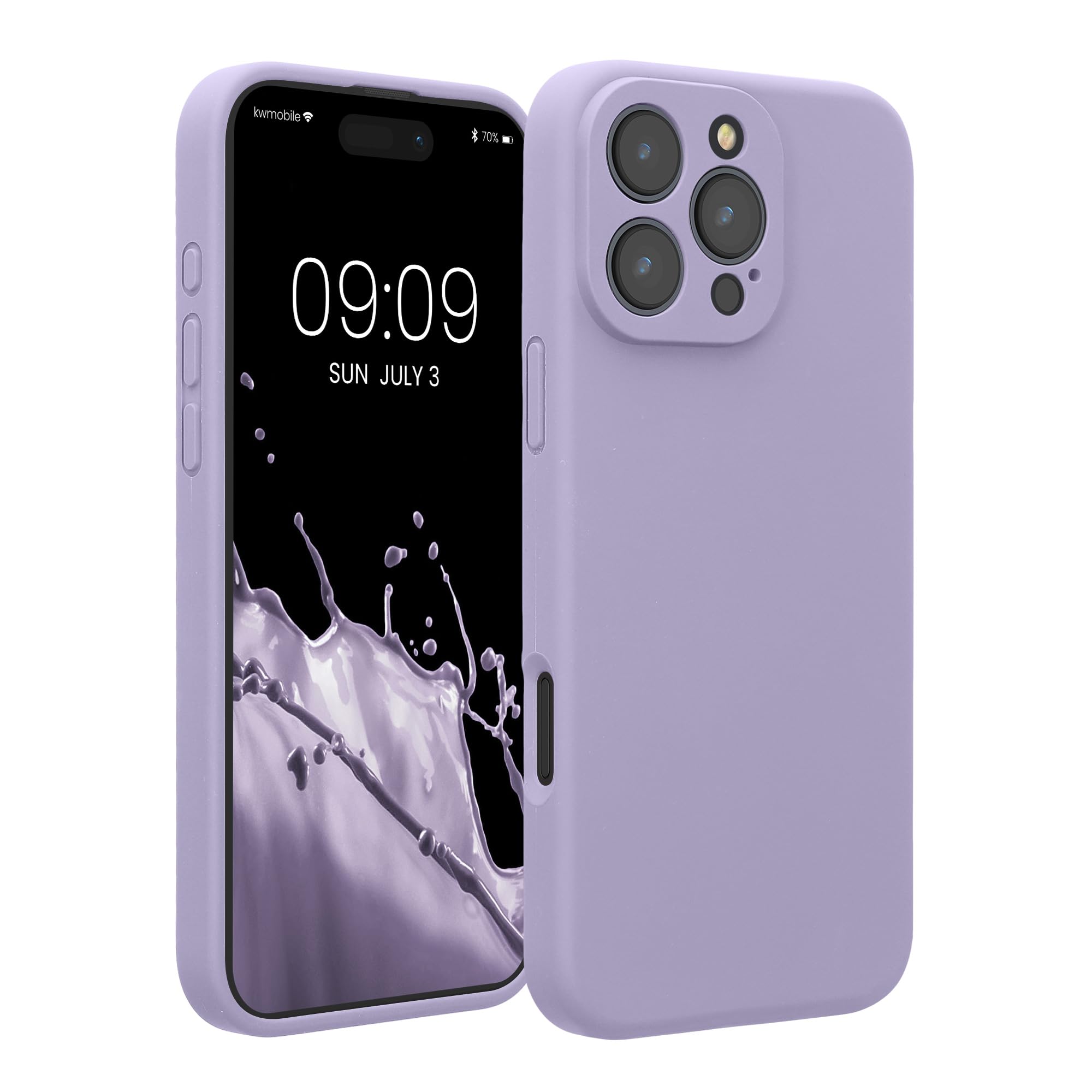 kwmobile Case Compatible with Apple iPhone 16 Pro Max Case - Slim TPU Silicone Phone Cover - Soft Touch Finish - Lavender
