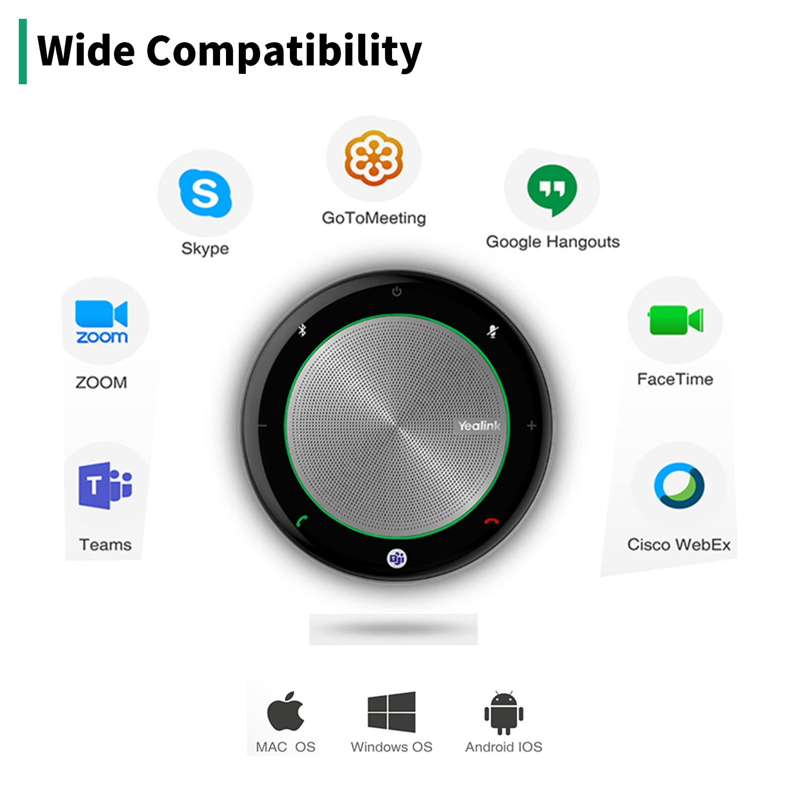 Yealink Cp700 Bluetooth Speakerphone With Dongle Teams Certified, Portable Conference Speaker And Microphone For Meeting, Softph