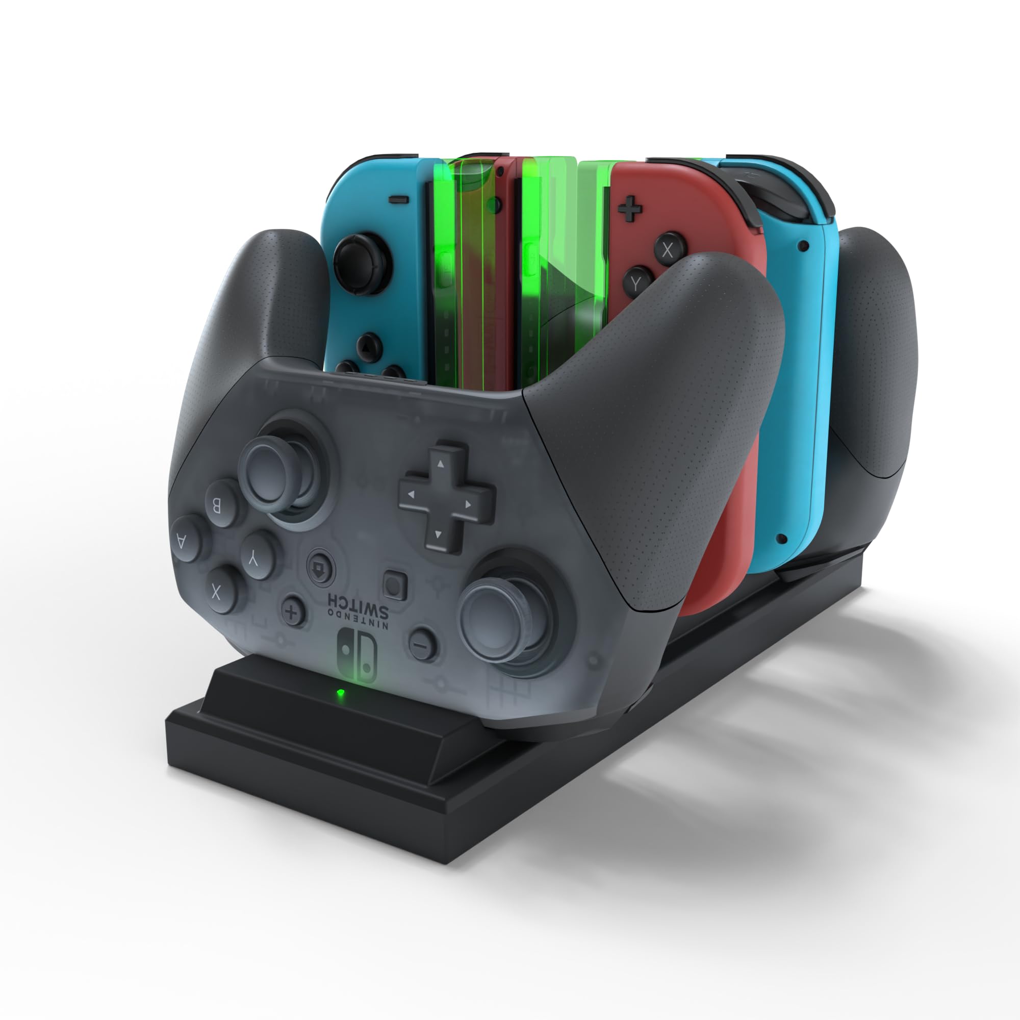 Hawksbill Charging Dock for Nintendo Switch, 6 in 1 Charging Station for Nintendo Switch Pro Controllers and Joy Controllers