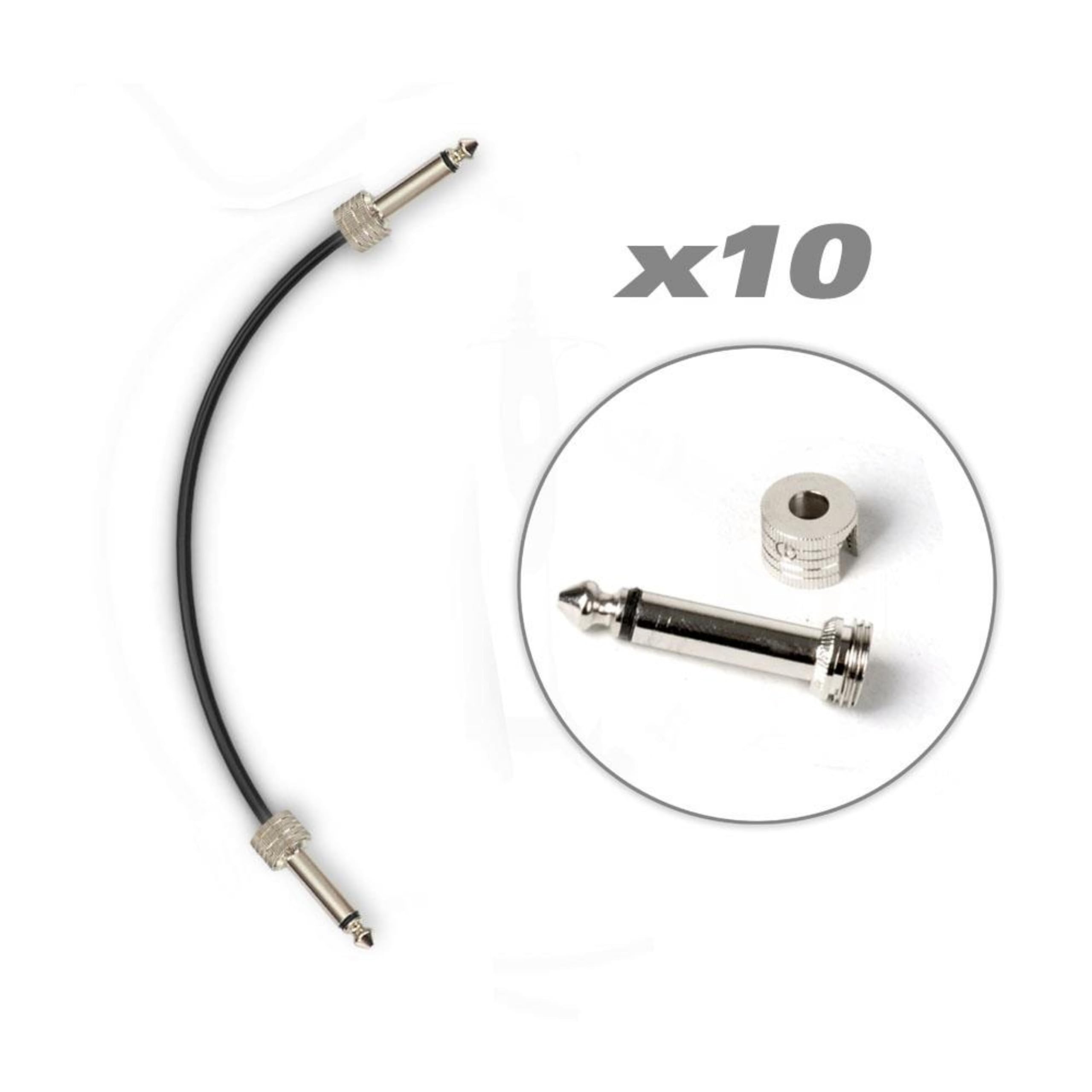 Pyle Pro Audio Pedal Board Patch Cables Universal D.I.Y Custom Cut Feet Wire Kit, Right Angle Low Profile 1/4'' Connectors, Perf