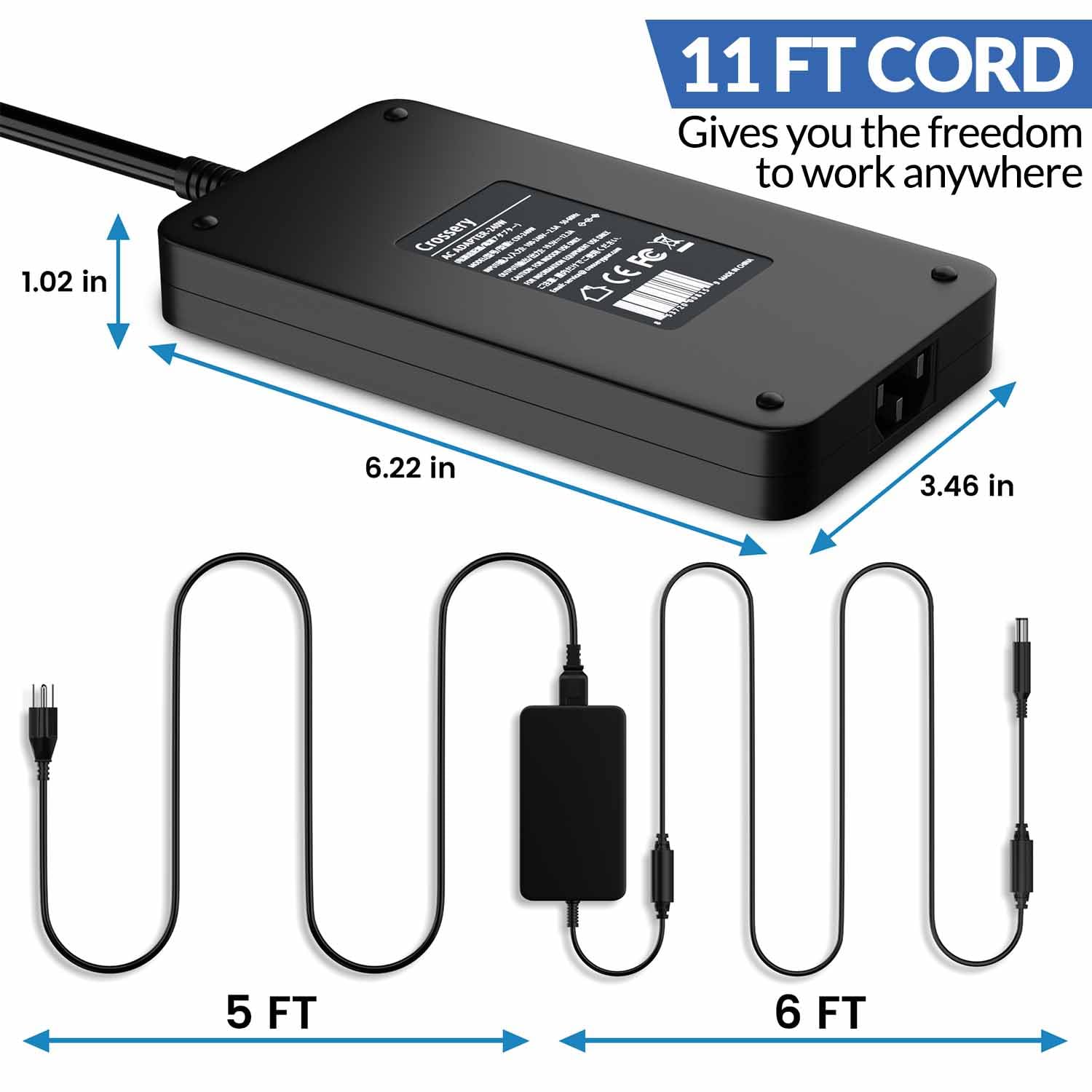 Dell 240W Ac Adapter For Alienware Laptop Charger 240W Dell 180W Power Supply Adapter For Dell G3 G5 G7 G15 240W Charger Alienwa