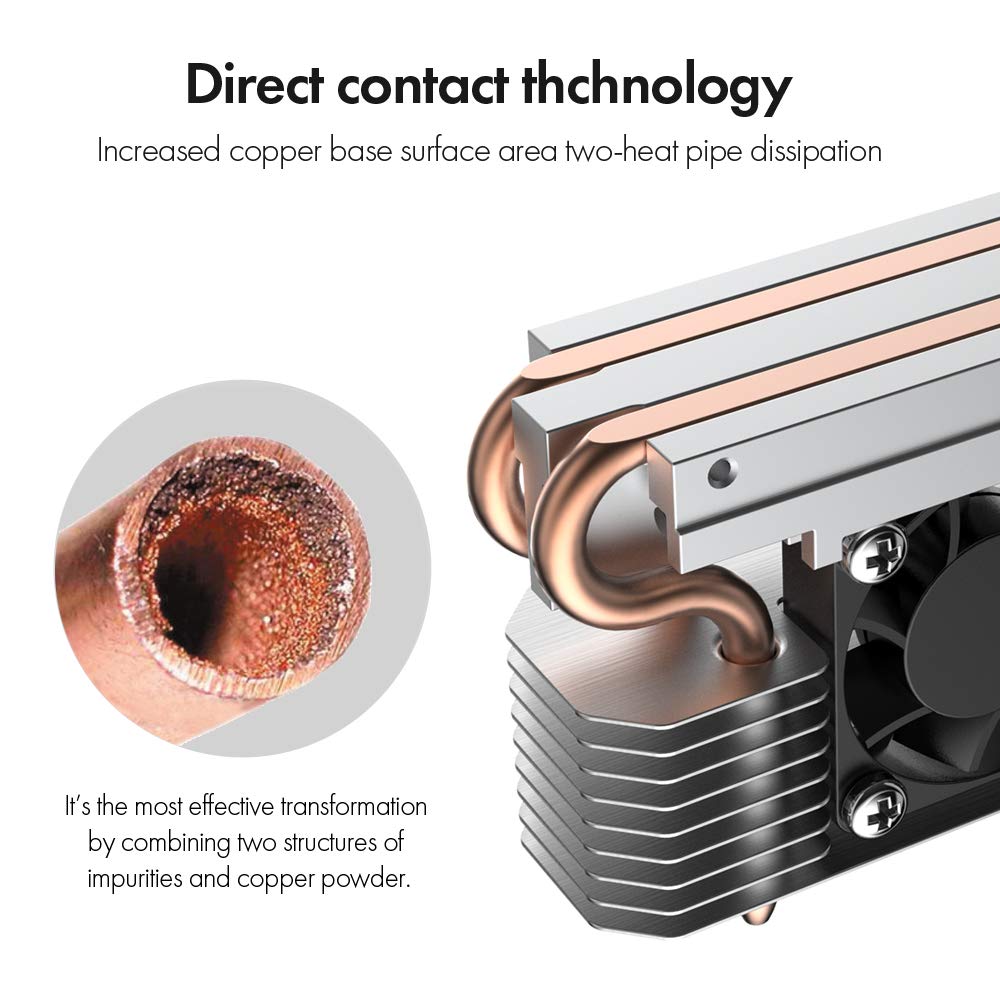 Ineo M.2 2280 Pcie 5 Ssd Rocket Heatsink Built In Cooling Fan [M3]