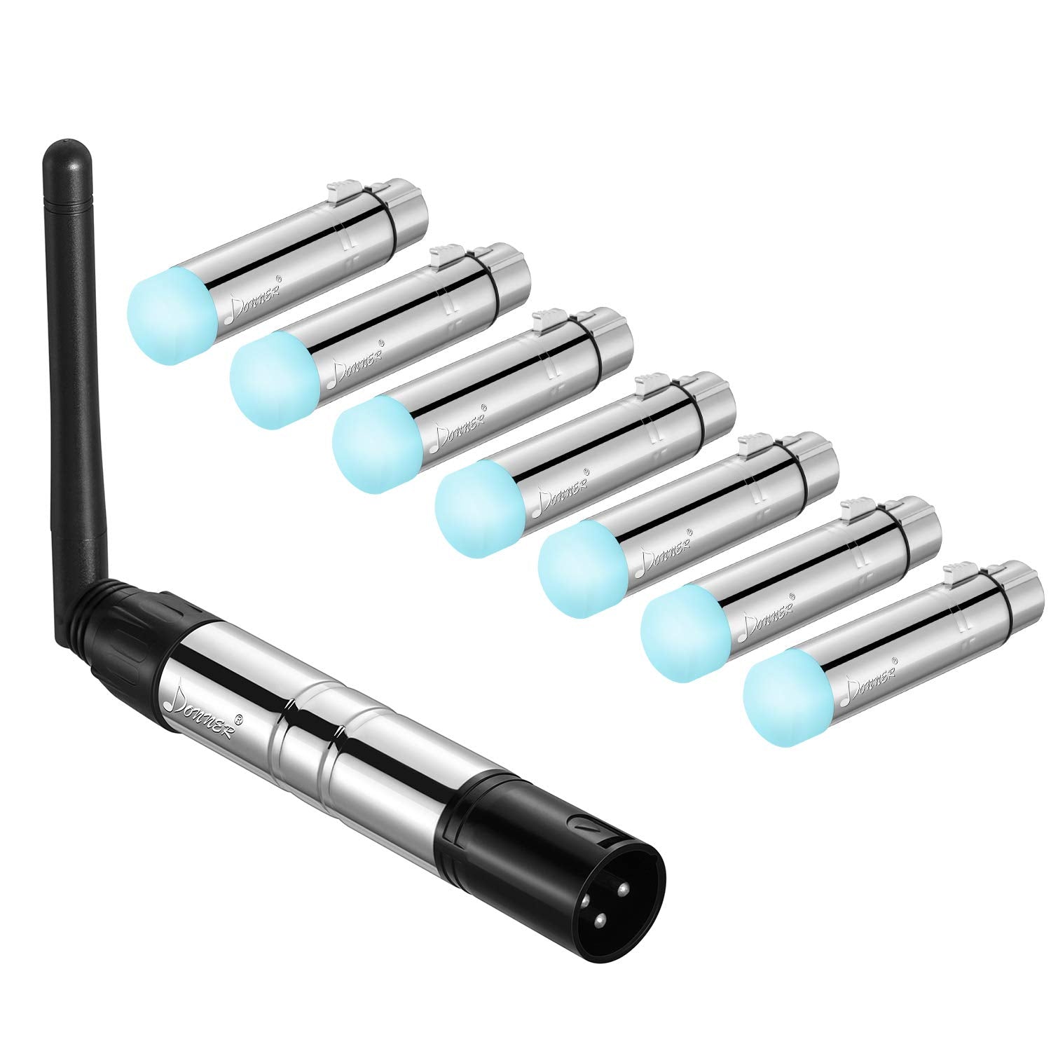 Donner Dmx512 Wireless Controller Dfi Dj 2.4G Wireless Dmx 7 Receivers With Light Dome & 1 Transmitter Led Lighting Control For