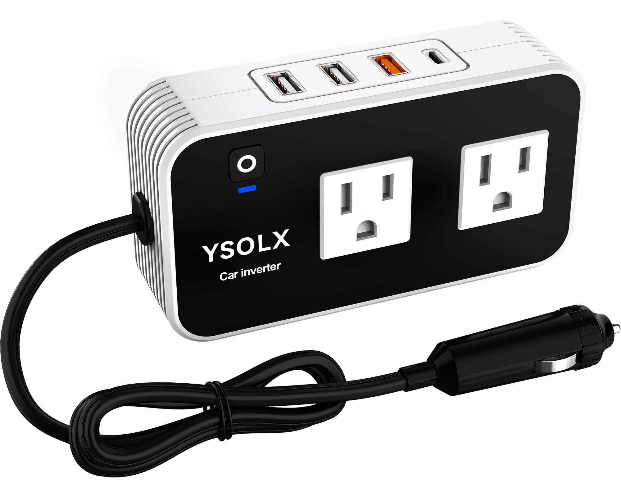 Ysolx 200W Car Power Inverter, Dc 12V To 110V Ac Converter, Fast Car Charger Adapter With 18W Quick Charge/ 20W Usb C/ 4.8A Dual