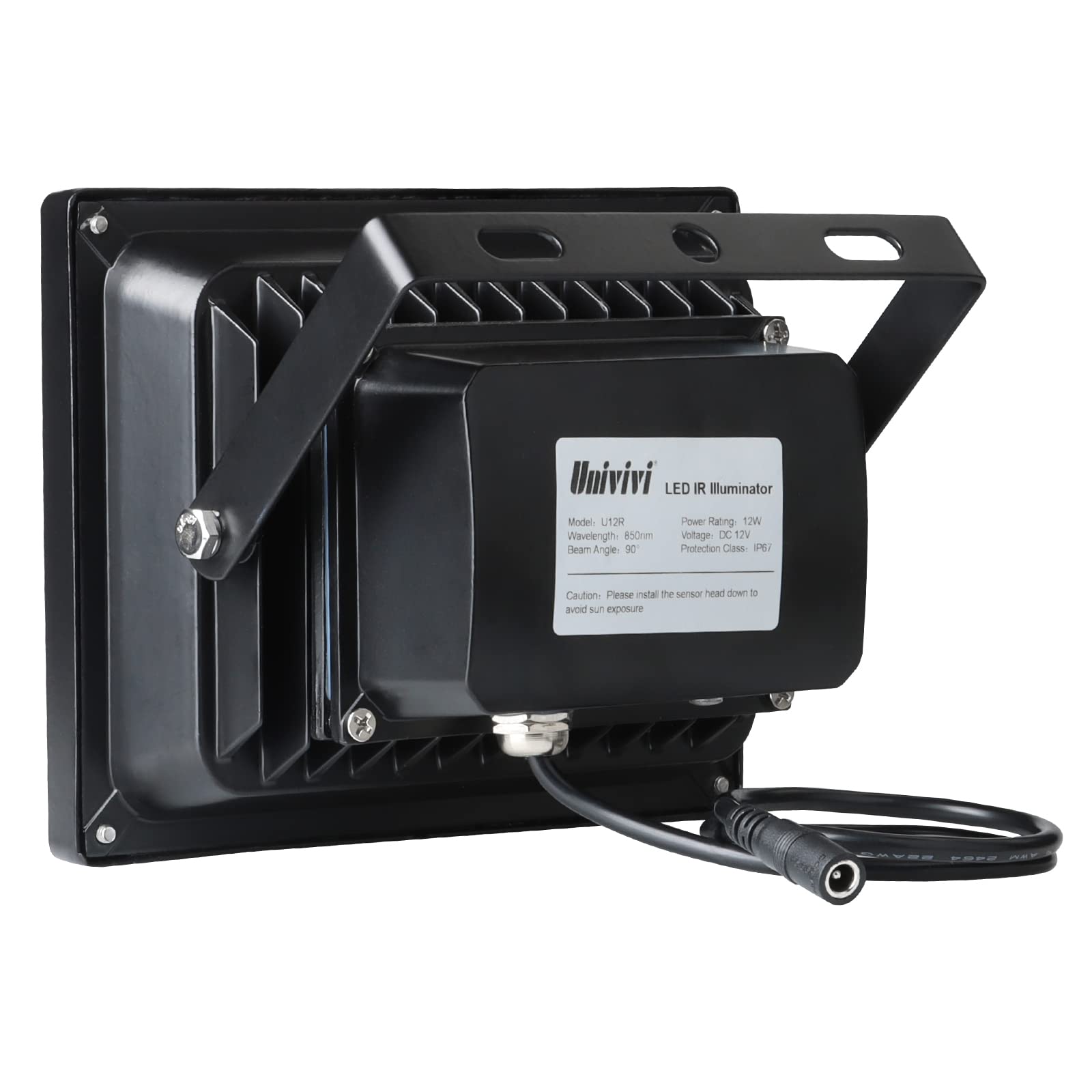 Univivi Infrared Illuminator, 850Nm 12 Leds 90 Degree Wide Angle Ir Illuminator For Night Vision, Waterproof Led Infrared Light