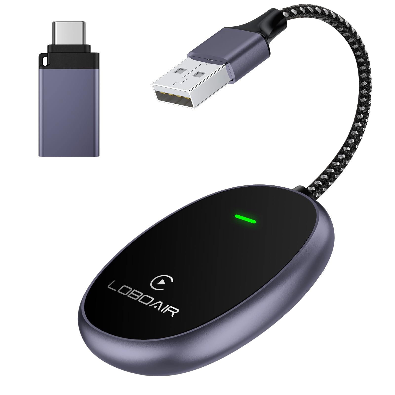 Wireless Carplay Adapter, Upgrade Plug & Play Adapter For Easy Use & Low Latency, Compatible Ios 10+ And Wired Carplay System. (