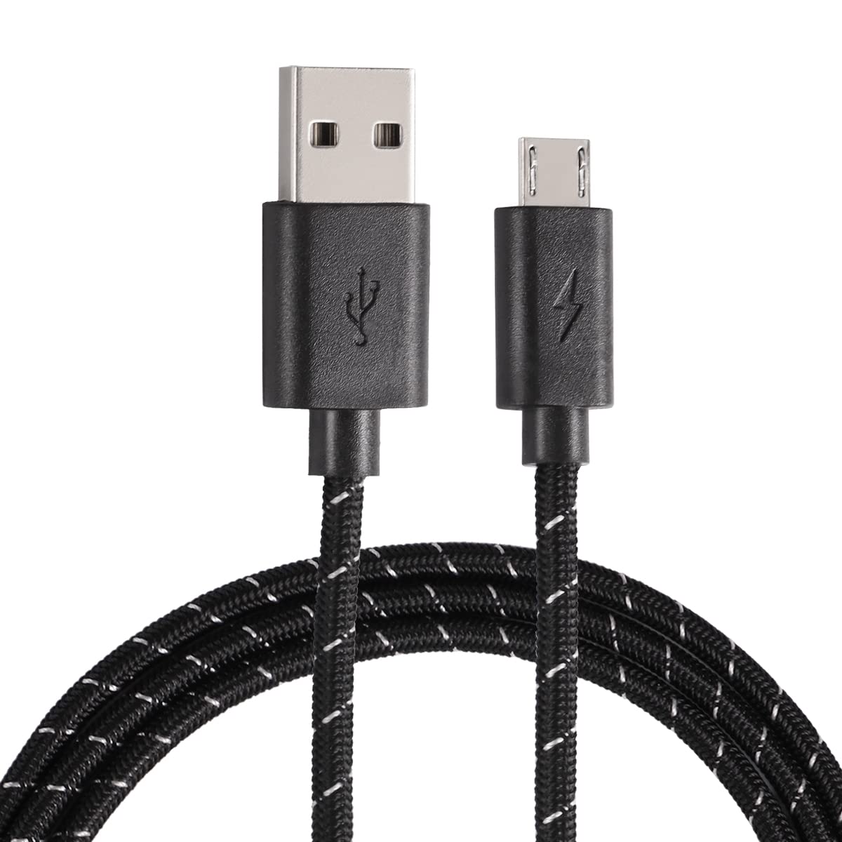 Charger Charging Cable For Xbox One Controller, Micro Usb 2.0 Play Data Sync Cord For Playstation 4, Ps4 Slim/Pro Controller, Samsung Galaxy, Android Phone (Black 10 Feet)