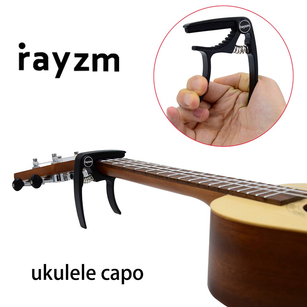 Rayzm Ukulele Strap  Zinc Ukulele Capo, Adjustable Soft Cotton Neck Sling Strap For Ukulele, Button Free Cross Chest Loop Style