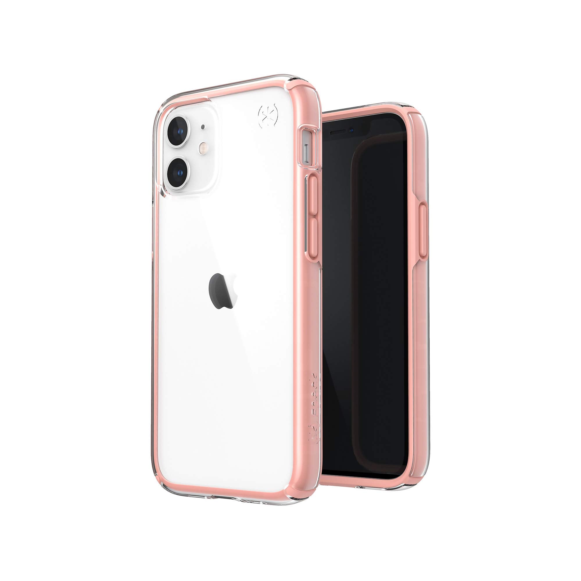Speck Products Presidio Perfect-Clear Impact Geo Iphone 12 Mini Case, Clear/Rosy Pink (138479-9356)