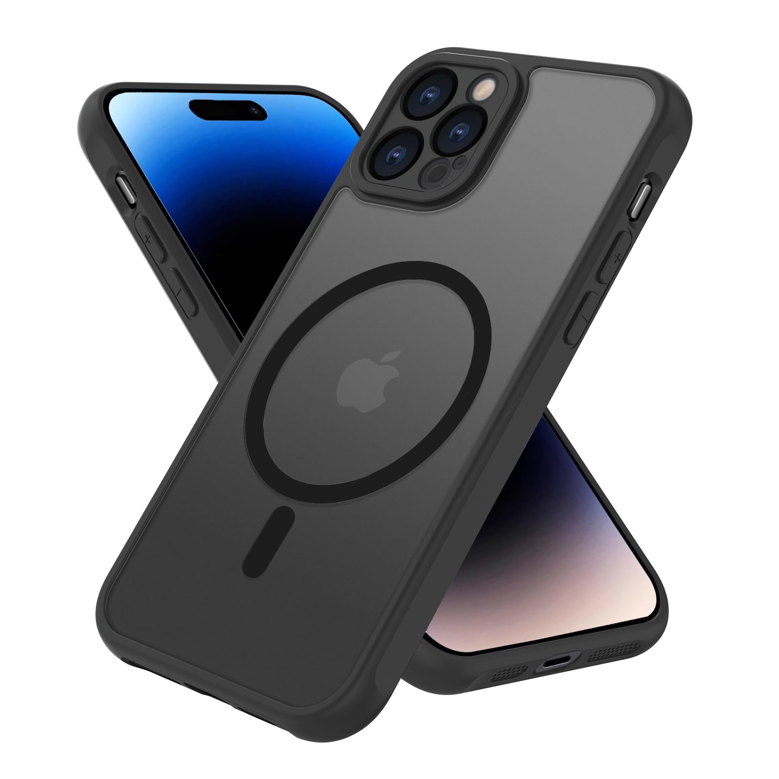 Pinlisheng Magnetic For Iphone 14 Pro Case,Compatible With Magsafe,Military Grade Drop Tested, Shockproof Matte Translucent Hard