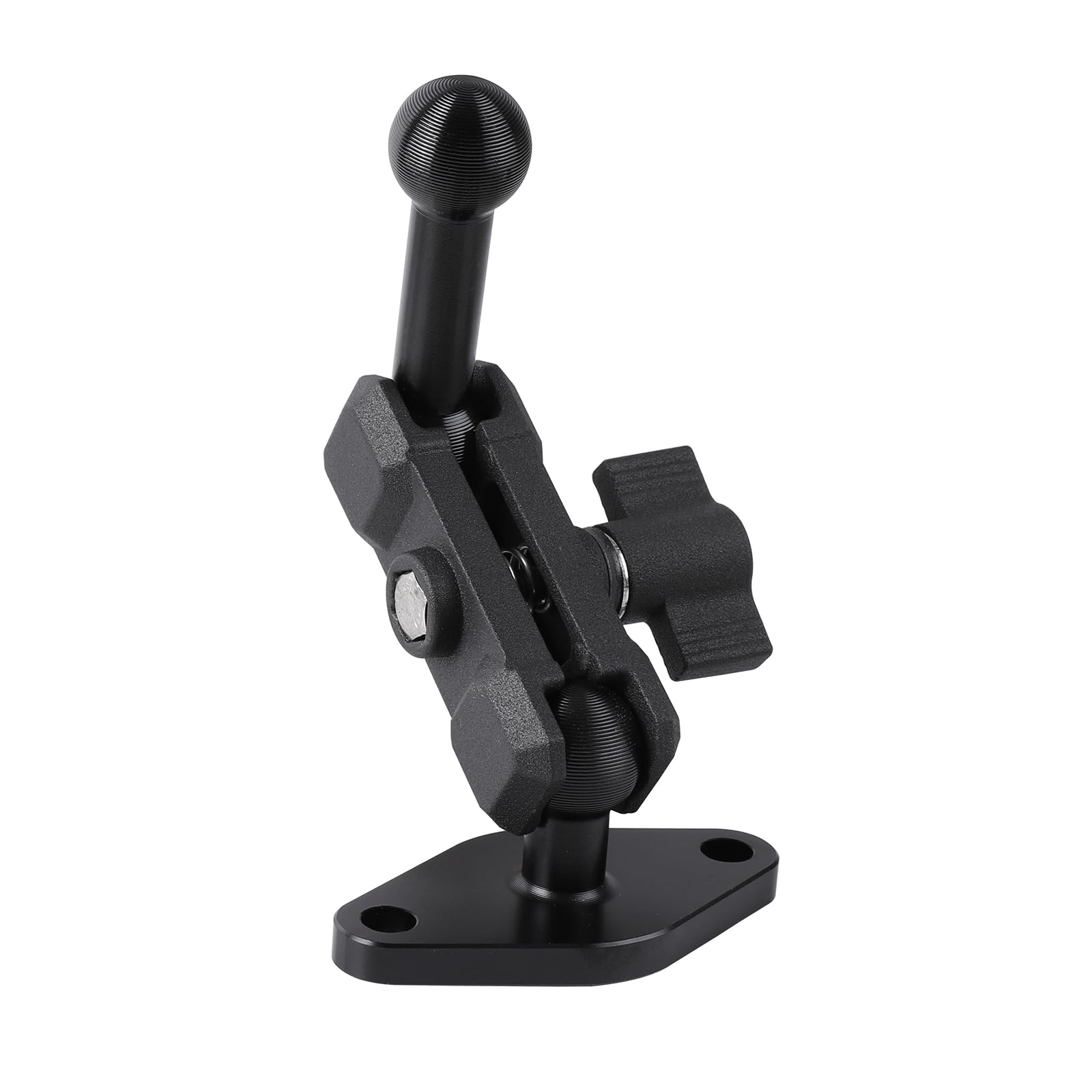 Aluminum Amps To 17Mm Ball Adapter With Extension Rod For Car Phone Holder, Drill Mount Ball Plate Base Meets Industry Standard 
