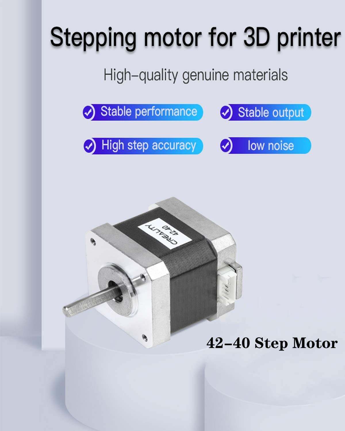 Creality 3D Printer 42 40 Stepper Motor, 2 Phase 1A 1.8 Degree 0.4N.M Stepper Motor For 3D Printer Extruder, Compatible With Cr