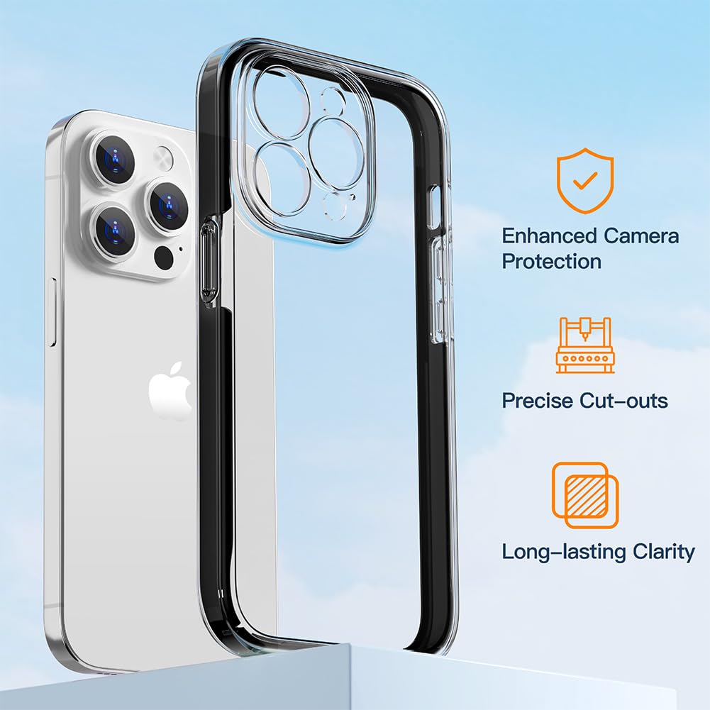 Coolqo Compatible For Iphone 14 Pro Max Case, With 9H Tempered Glass Screen Protector [Anti Yellowing] Military Grade Protection