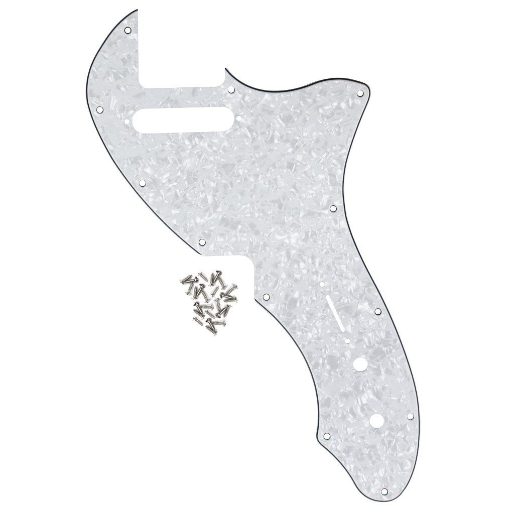 FLEOR 4Ply White Pearl TL Pickguard Guitar Pick Guard Plate with Screws Fit 69 TL Thinline Re-issue Guitar Part
