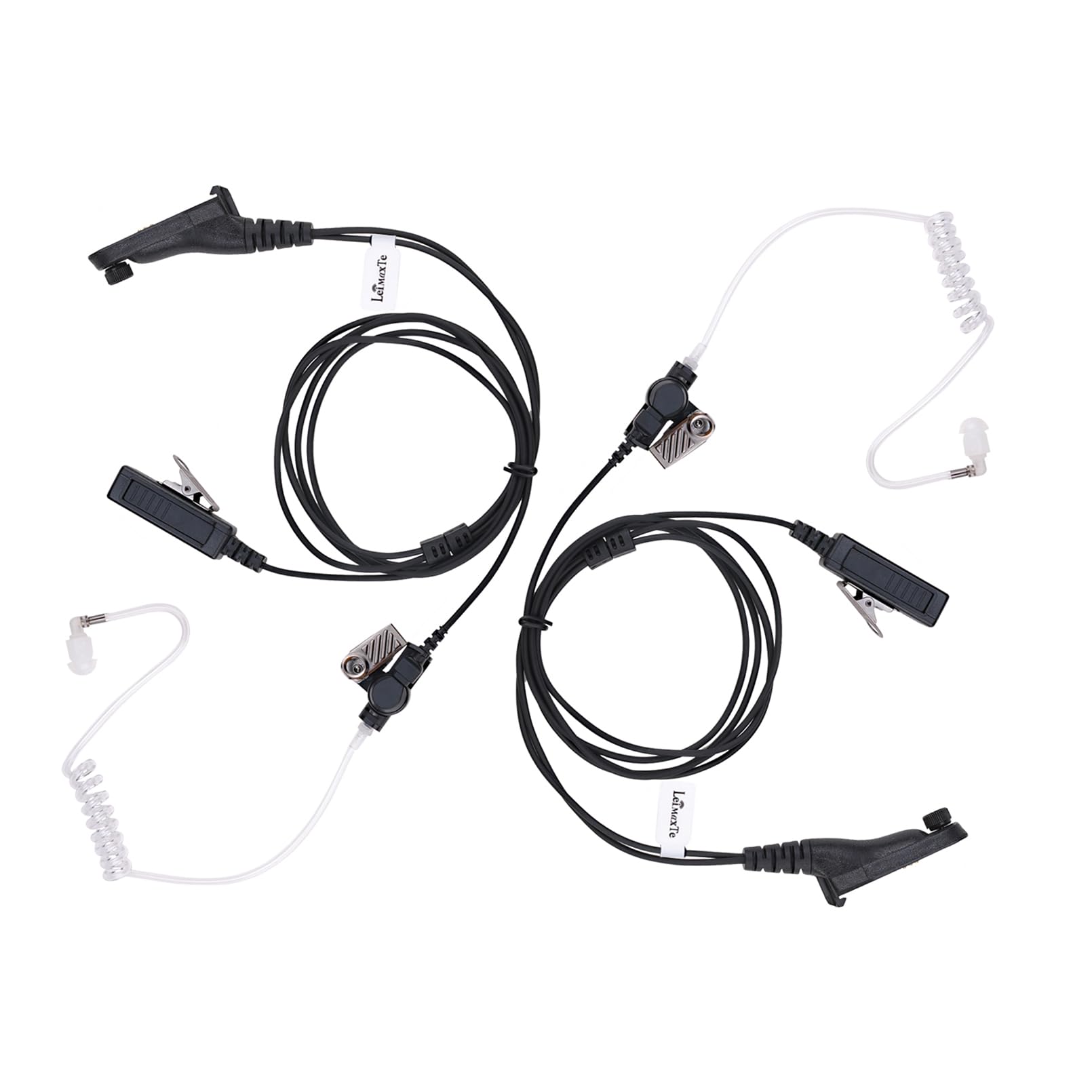 Leimaxte Apx 6000/4000/8000 Xpr 7550 Xpr 7550E Xpr 6350 6550 7350E 7580E Earpiece Headset For Motorola Radio With Acoustic Tube And Ptt Mic (2 Pcs)