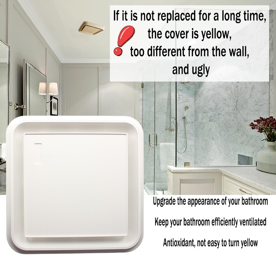 S97006651 Fan Cover Grille For Broan Nutone Bathroom Fan Assembly Replacement, Fits 663, 670A, 670B, 670C, 670D, 670E Bathroom E