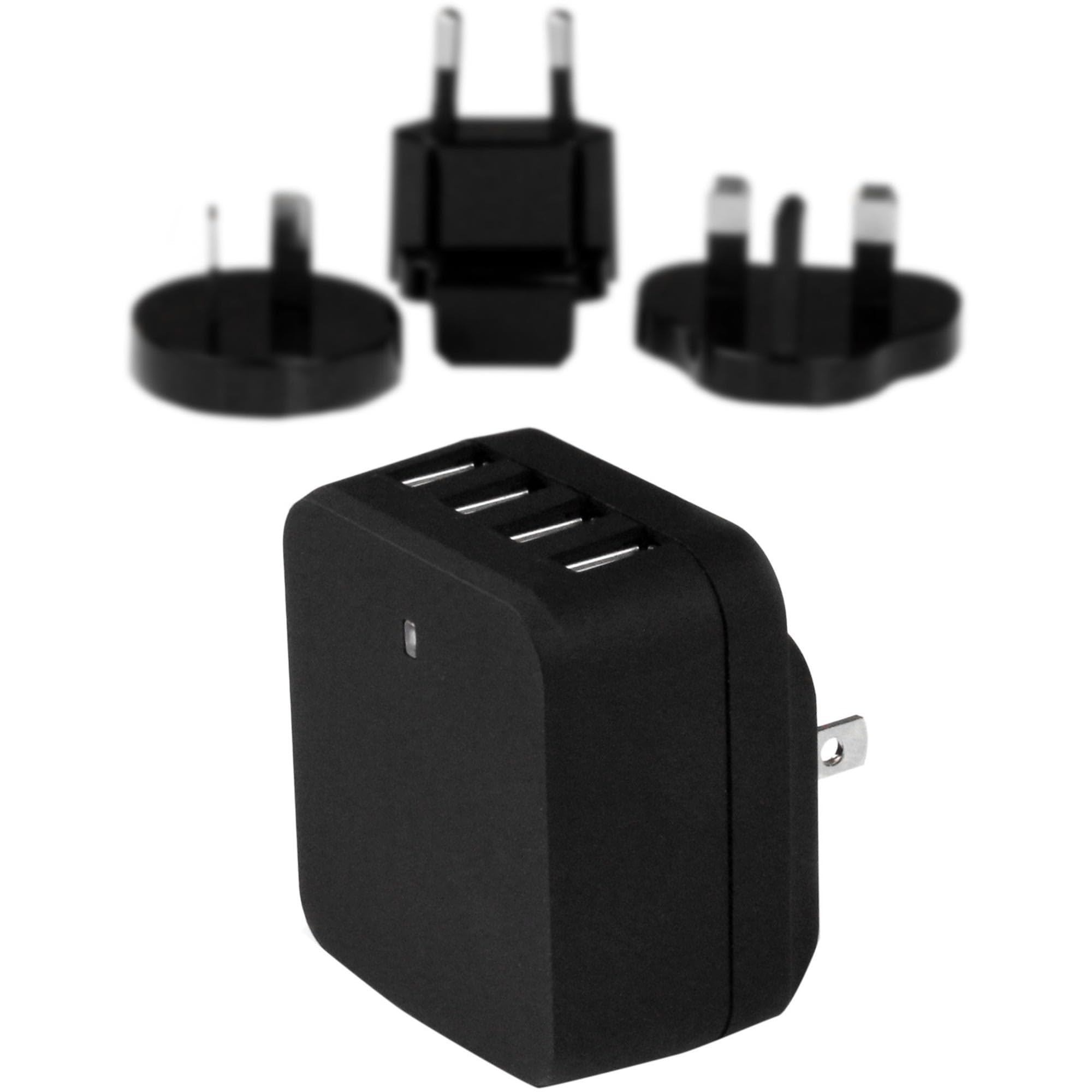 Startech.Com 4 Port Travel Usb Wall Charger   34W/6.8A International Travel Adapter   Portable Usb Charging Station (Usb4Pacbk),