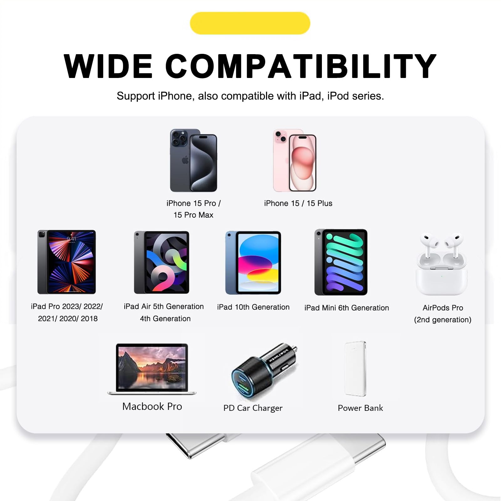 Car Carplay Usb A To Usb C Cable For Iphone 15 Pro Max Car Charger Iphone 15 Car Charger, Iphone 15 Carplay Cable Adapter Iphone