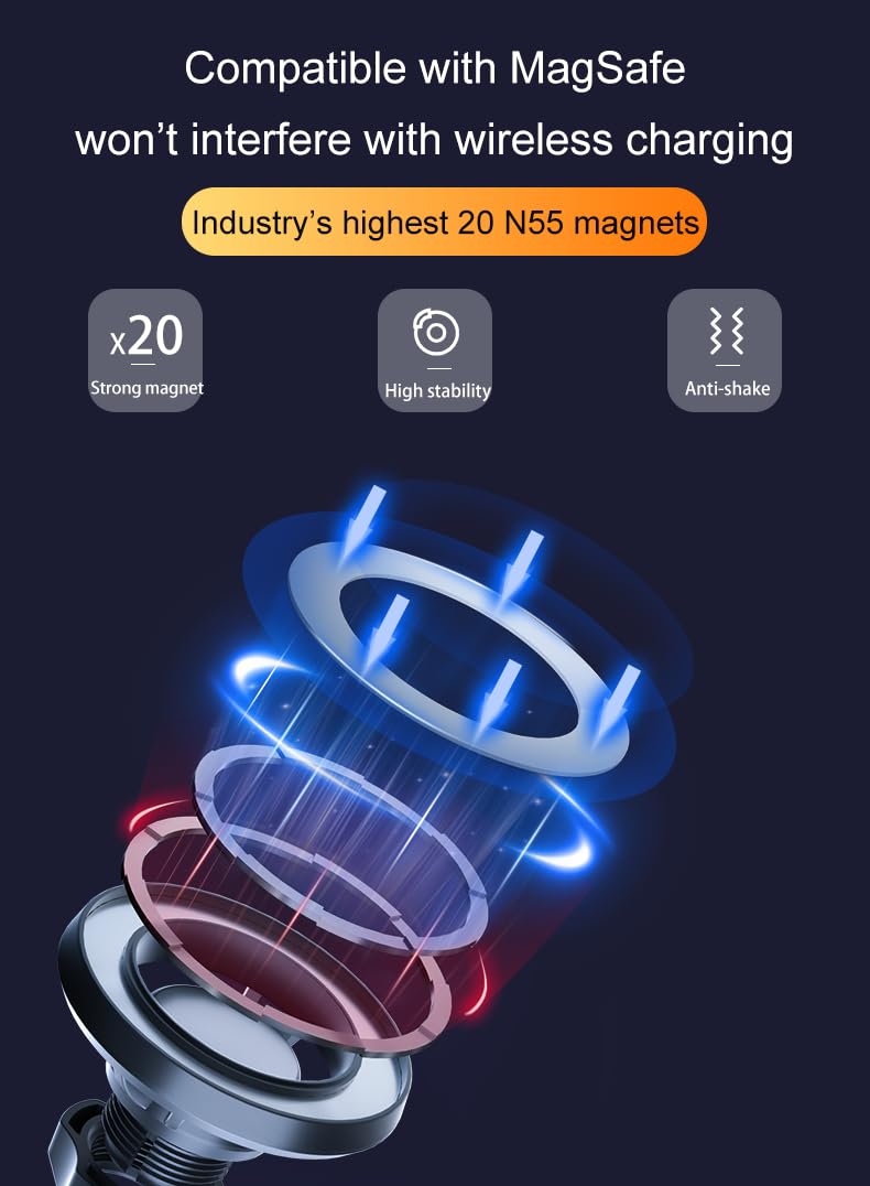 Oricarmes 2025 Santa Fe Phone Mount,Magnetic Phone Holder,Made For 2024-Present Santa Fe,Santa Fe 2025 Accessories,Santa Fe Cust