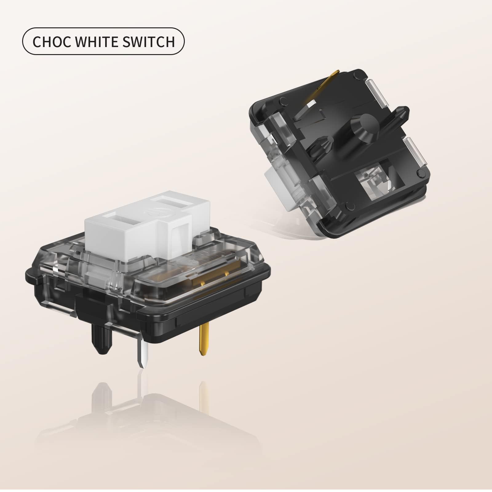 Draoza Kailh Choc Low Profile Switch Clicky Switch 5 Pin Switches 1350 Chocolate For Mechanical Gaming Keyboard Switch(White,108
