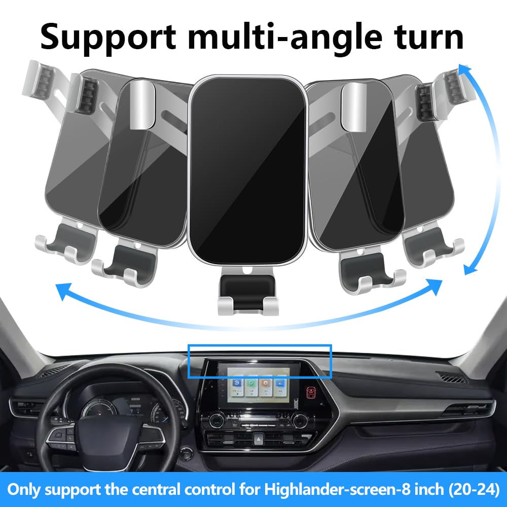 Lunqin Car Phone Holder For Toyota Highlander 2020 2021 2022 2023 2024 2025 L Le Xle Xse Auto Interior Accessories Best Cell Pho