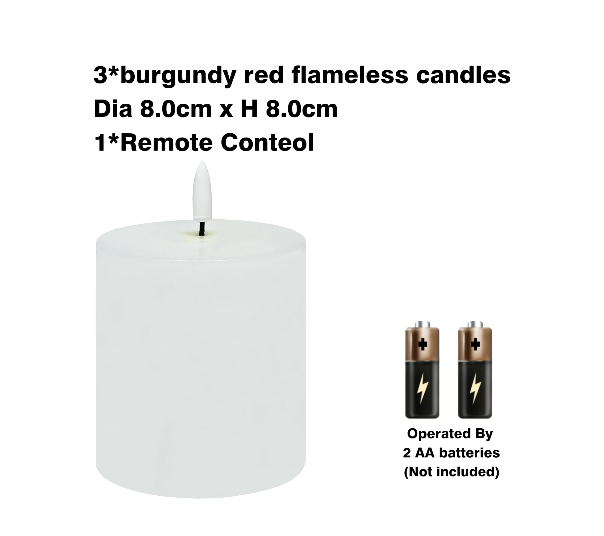 Bilymate White Wax Flameless Candles,Battery Operated Led Pillar Candles With Remote And Timer For Valentines Home Wedding Birth