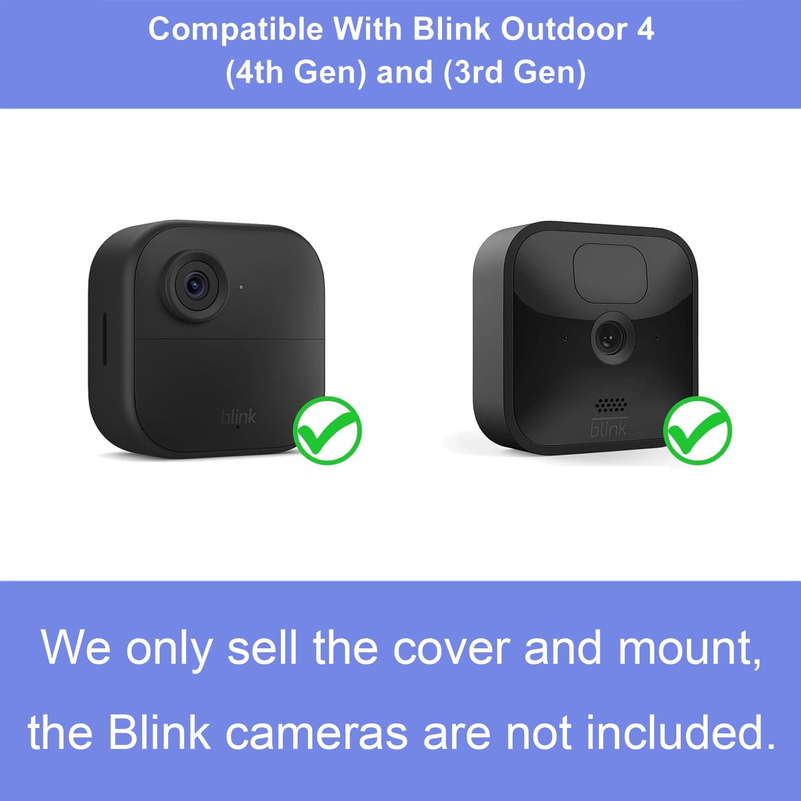 Wall Mount Bracket For Blink Outdoor 4 (4Th Gen) & Blink Outdoor 3 (3Rd Gen) Camera, Weatherproof Protective Cover Case And 360