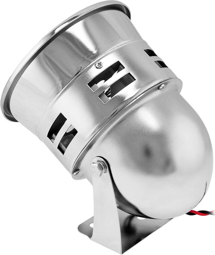 Vixen Horns Loud Electric Motor Driven Metal Alarm/Siren (Air Raid) 12V Chrome Plated Vxs4006C