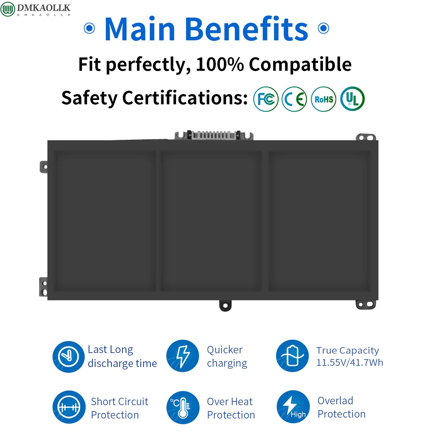 Bk03Xl 916811 855 Battery For Hp Pavilion X360 Convertible 14 Ba0Xx 14 Ba2Xx 14M Ba0Xx 14M Ba1Xx 14M Ba011Dx 14M Ba013Dx 14M Ba1