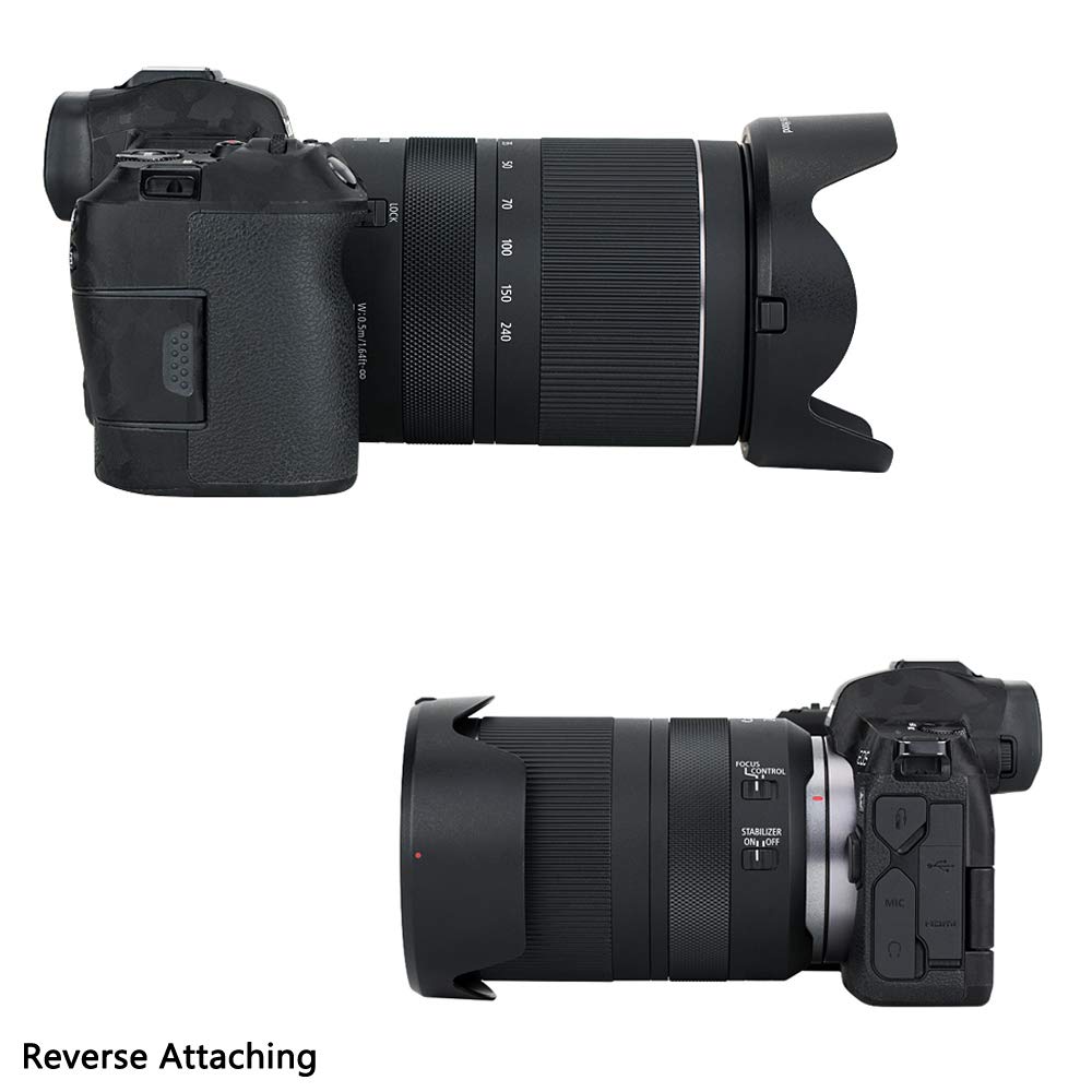 Lens Hood Shade For Canon Rf 24 240Mm F/4 6.3 Is Usm Lens On Canon Eos R6 R5 Rp R Camera Replaces Canon Ew 78F, Compatible With