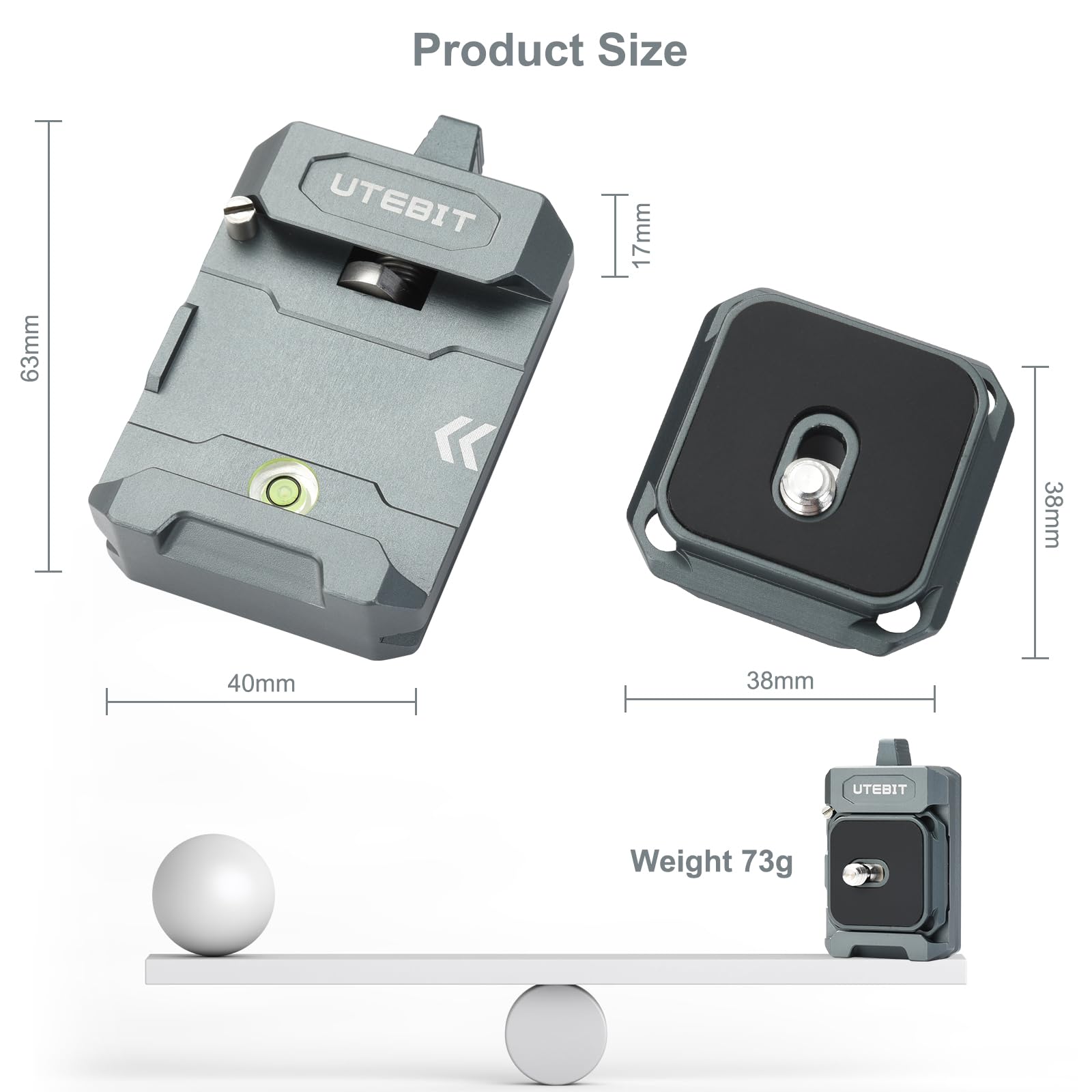 Utebit Quick Release Mount With Universal 1/4' Thread Hole Clamp Holder Is Only Compatible With Original Quick Release Plate