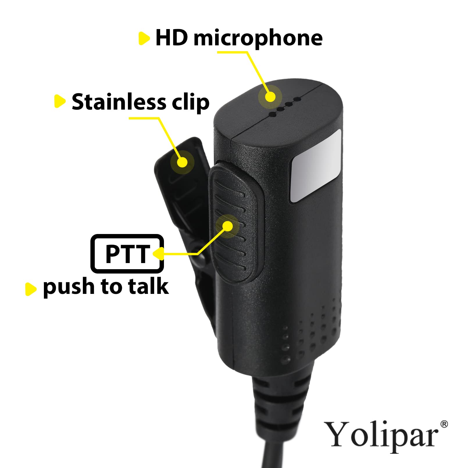 Yolipar New Hd Mic Single Wire Earpiece Surveillance Kit Compatible With Retevis Baofeng, Btech, Kenwood, Arcshell Ar 5 Walkie T