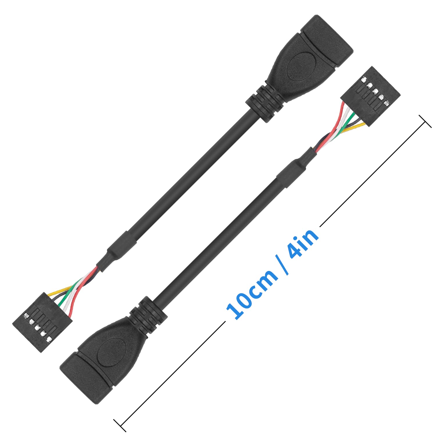 Duttek Usb Header To Usb Cable,Motherboard Usb 2.0 Adapter Cable, Usb 2.0 Type A Female To Dupont 9 Pin Female Header Motherboar