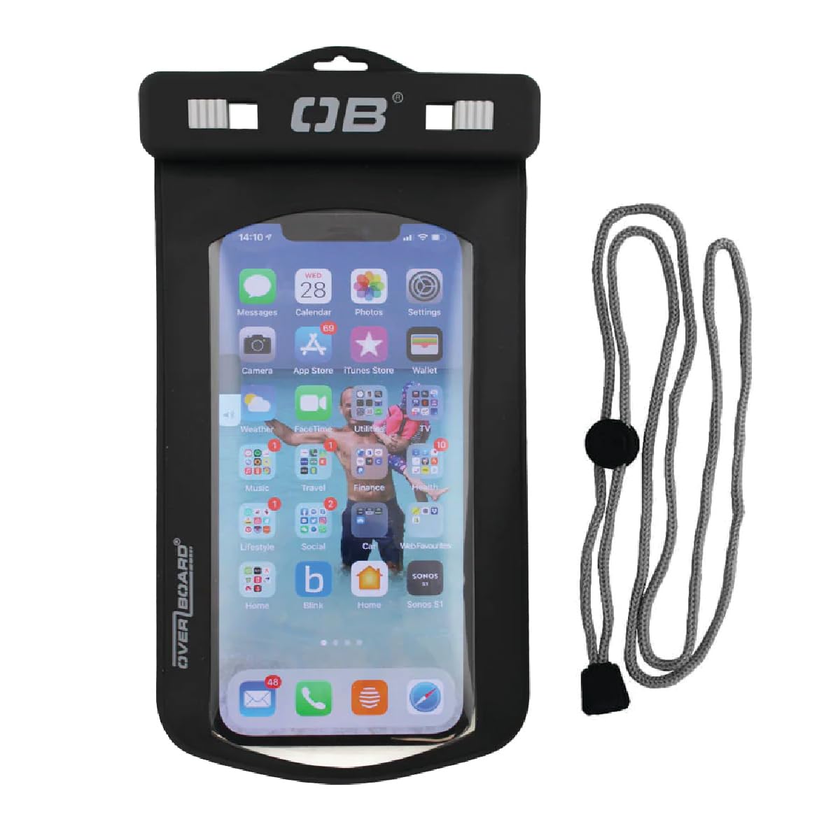 OverBoard Large Waterproof Phone Case, Black