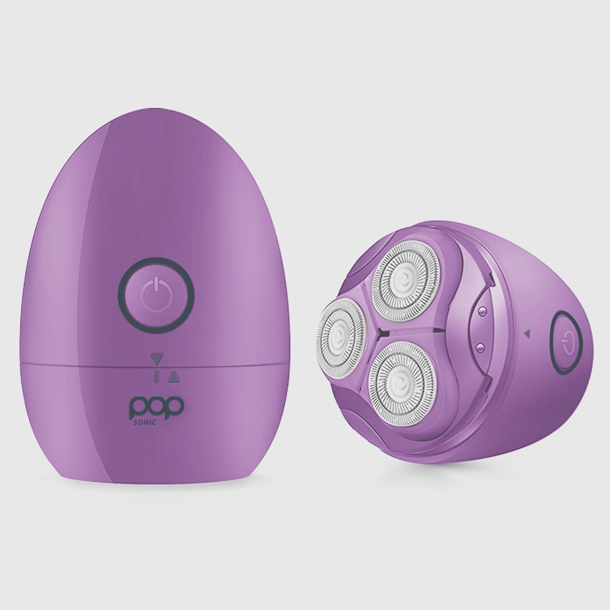 Pop Sonic Moon Shaver (Lavender)   Face & Body Shavers For Men & Women   3 Floating Rotary Heads Face Shaver W/Removable Cap   L