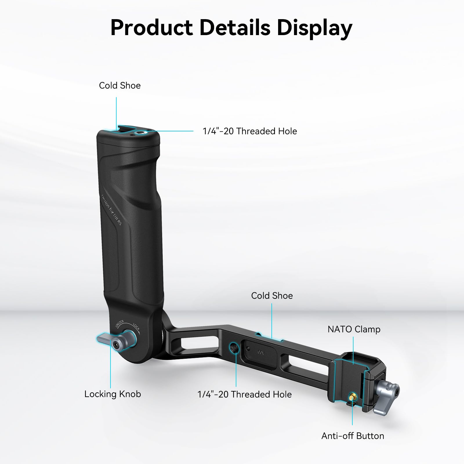 Smallrig Plastic Lightweight Adjustable Handle Sling Handgrip Only For Dji Rs 3 Mini Gimbal Handheld Stabilizer, With Nato Clamp