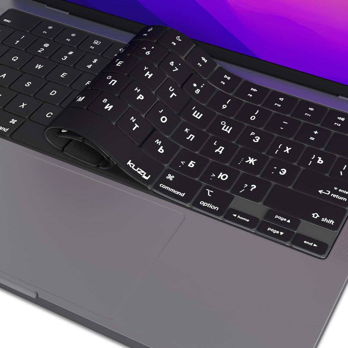 Kuzy Russian Macbook Pro Keyboard Cover 2024 2023 2022 14 Inch 16 Inch M3 M1 M2 Macbook Air Keyboard Cover 15 Inch 13.6 Inch Sil