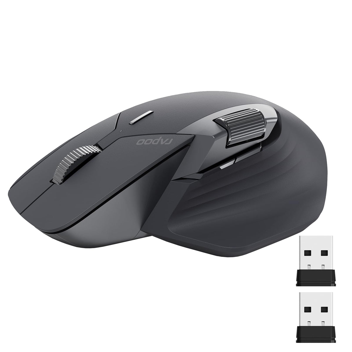 Rapoo Mt760 Multi Device Wireless Mouse, Bluetooth 5.0 And 2.4G Multi Mode Connection, Up To 4 Devices, 11 Programmable Buttons,