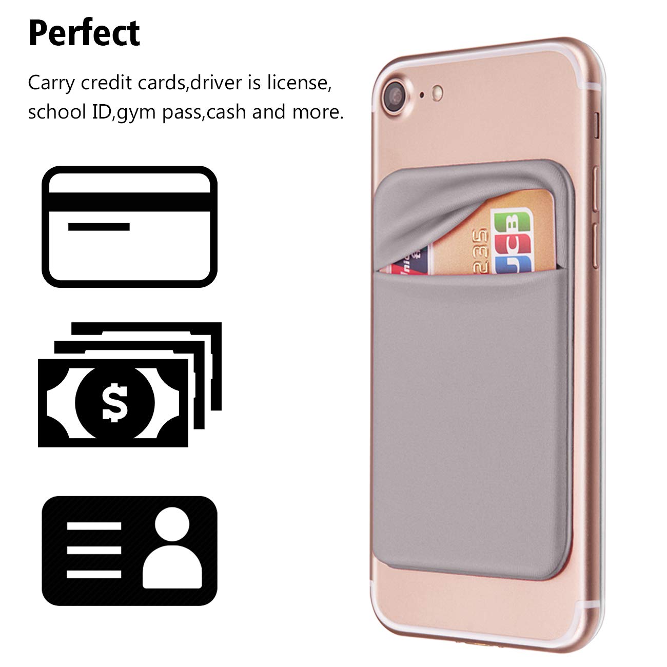 Obvis Cell Phone Pocket Self Adhesive Card Holder Stick On Wallet Sleeve With Adhesive Rfid Card Id Credit Card Atm Card Holder
