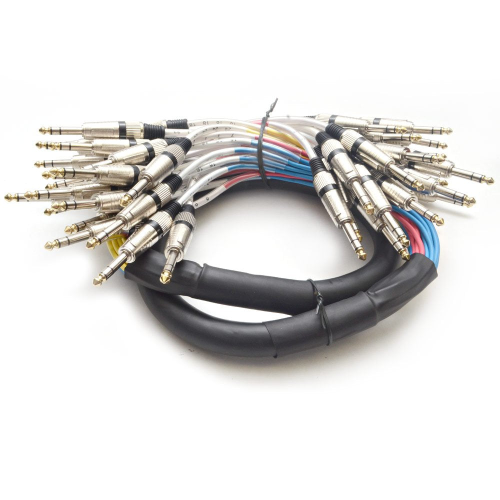 Seismic Audio - SASRT-24x5 - 24 Channel 1/4 TRS Snake Cable - 5 Feet Long - Serviceable Ends - Pro Audio Effects Snake for Live 