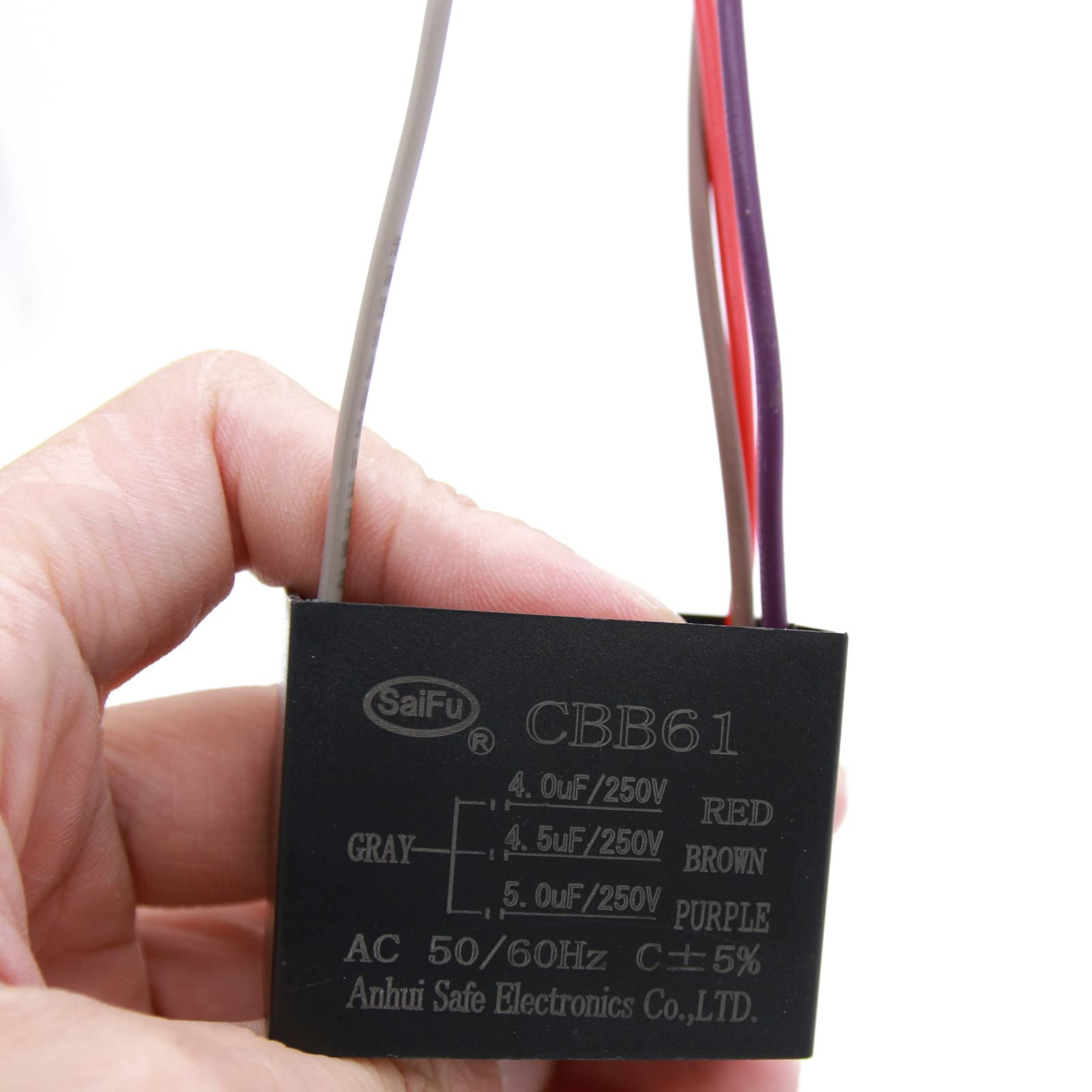 Akzytue Cbb61 Capacitor 4Uf+4.5Uf+5Uf 250V Ac Ceiling Fan 4 Wire 50/60Hz For Starting Electric Fan Generator Pump Motor