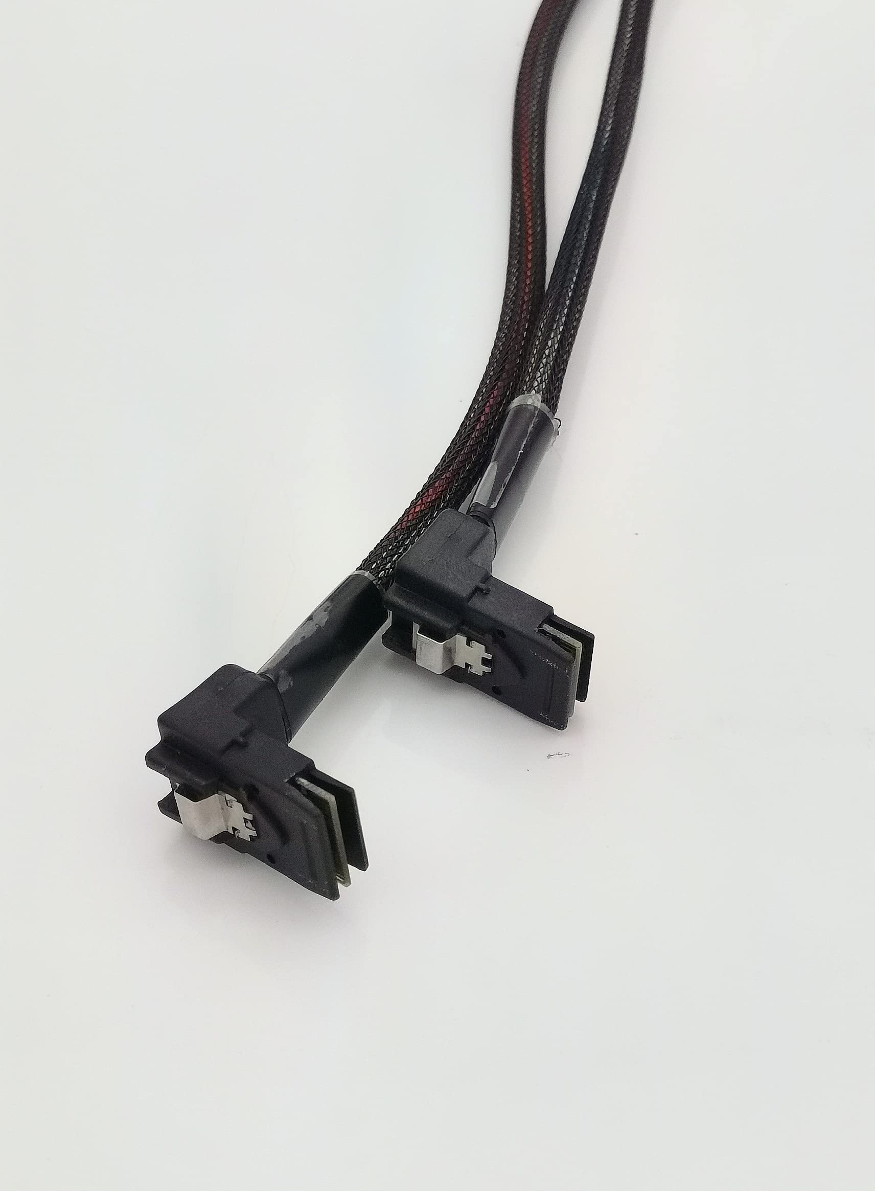 6G Internal Mini Sas Sff 8087 To Sff 8087 Cable, 100 Ohms, Straight To Right Angle, 2 Pack (0.5 M/0.6 M)