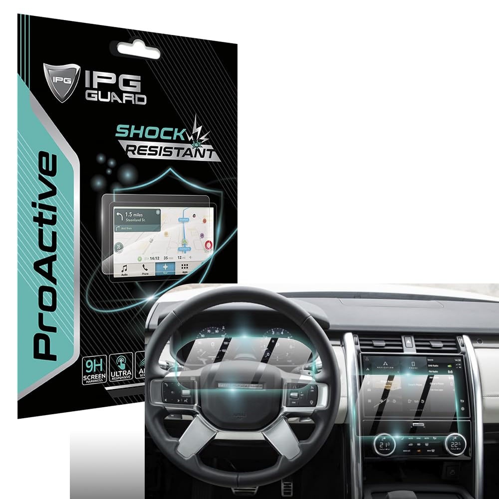 IPG ProActive 9H Hardness Screen Protector for Land Rover 2021-2023 Discovery 11.4 Inch Navigation + Dashboard (2 Pieces) Displa