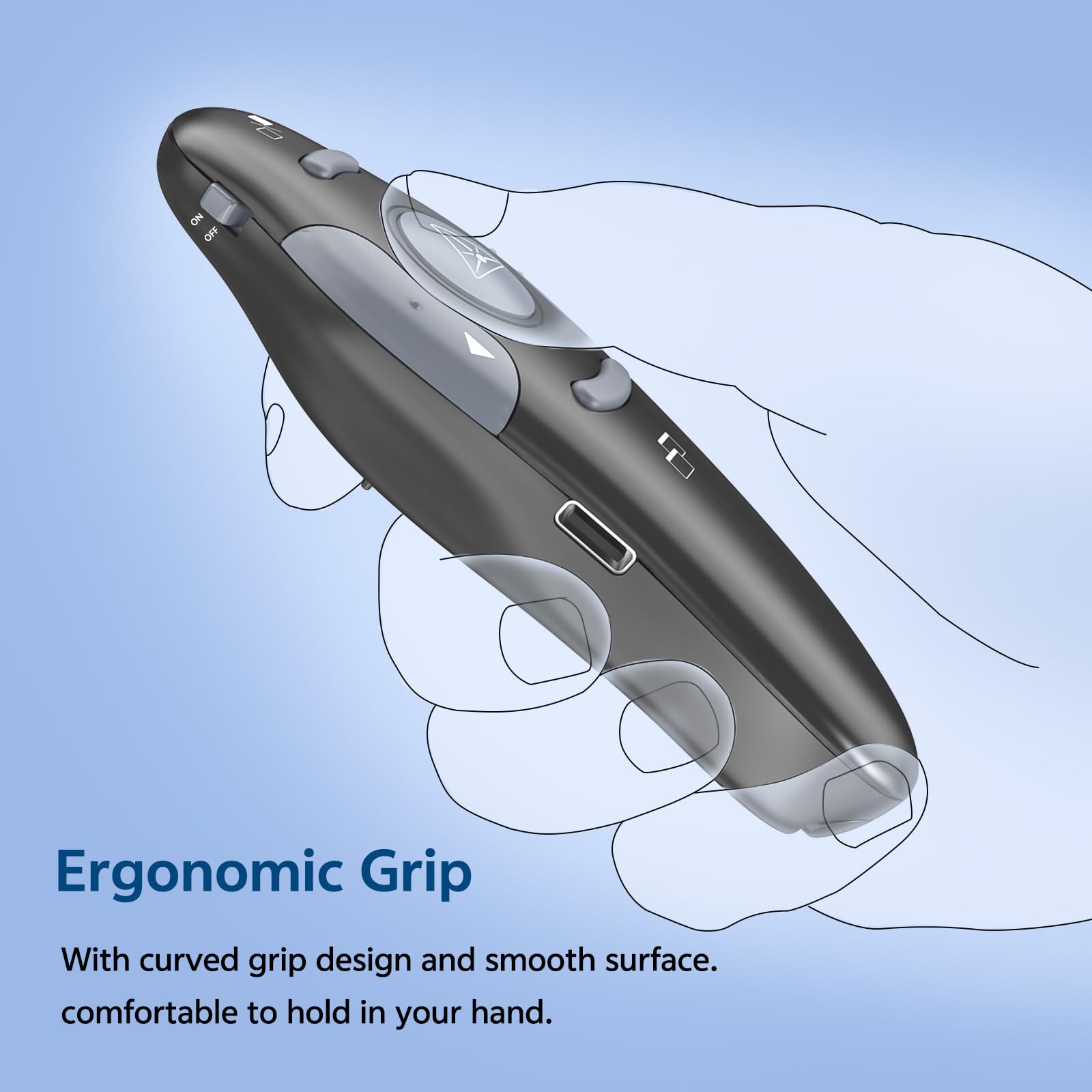 [2 In 1 Usb C + Rechargeable] Presentation Clickers, Powerpoint Clicker Wireless Presenter Remote, Presentation Pointer Ppt Slid